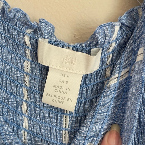 H&m blue striped jumpsuit size 8 new with tags - Picture 2 of 8